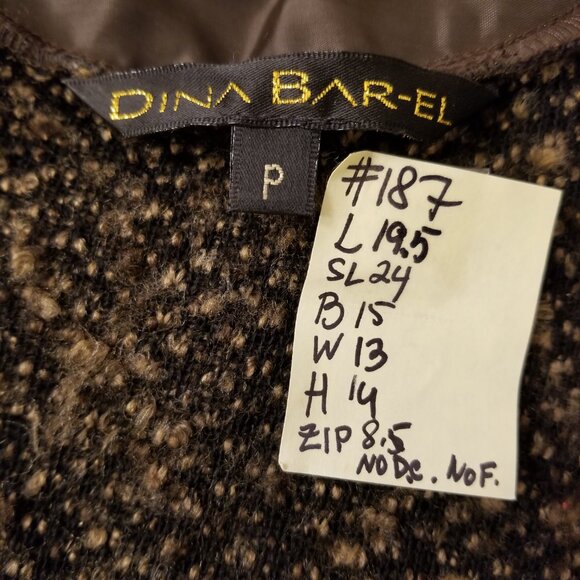 Dina Bar-el Stretch Knit Boucle Dressy Top with faux fur trim P Made in USA🎀❤❣ - Picture 15 of 16